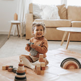 Wooden Blocks Set Multicoloured Toy for Children Cubes Block