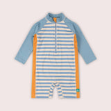Hazy Blue Striped UPF 50 Recycled Sunsafe Sunsuit