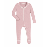 Zipper Footie with Collar | Pink