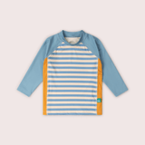 Hazy Blue Striped UPF 50 Sunsafe Long Sleeve Rash Vest