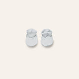 Organic Pima cotton baby booties - blue