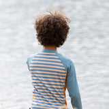 Hazy Blue Striped UPF 50 Sunsafe Long Sleeve Rash Vest