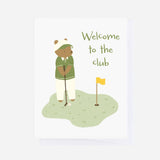Greeting Card Golf Bear Note Blank Welcome to the Club Gift