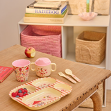 Melamine Kids 4 Room Plate - Fun Fair Pink Print