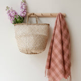 Lambswool Baby Blanket in Pink Gingham