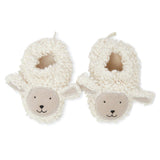 Cotton Knit Baby Booties: Sheep Boucle