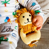 Organic Baby Toys - Newborn Rattles | Lion (Machine Washable