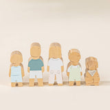 Set of 5 Family Wooden Dollhouse Characters