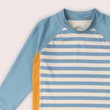 Hazy Blue Striped UPF 50 Sunsafe Long Sleeve Rash Vest