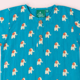 Blue Elephants Loose Fit Short Sleeve Henley Top