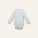 Organic Pima cotton kimono baby onesie - blue