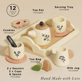 Eco-Friendly Wooden Tea Set & Tray