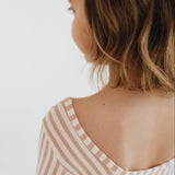 3/4 Sleeve Twirl Dress in Vintage Pink Stripes