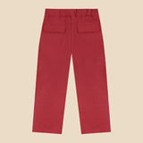 Cherry denim pleated trousers
