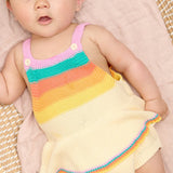 Bubble Pink Rainbow Stripe Romper