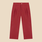 Cherry Denim Pleated Trousers