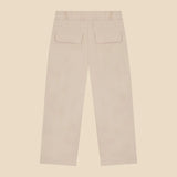Ivory Denim Pleated Trousers