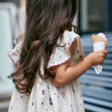 Printed Dress with Ruffle Sleeves