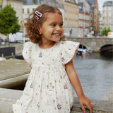 Printed Dress with Ruffle Sleeves