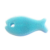 Silicone Fish Bath Scrub - Blue