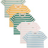 Stripes Baby Tee | dusty blue/off-white