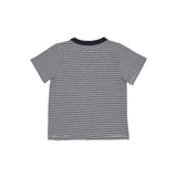 Striped T-Shirt with Contrast Neck - Navy/Cream Stripe