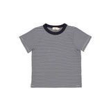 Striped T-Shirt with Contrast Neck - Navy/Cream Stripe