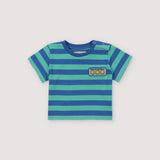 Smiley Baby T-shirt Stripes Cobalto