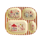 Melamine Kids 4 Room Plate - Fun Fair Pink Print