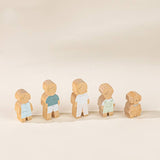 Set of 5 Family Wooden Dollhouse Characters