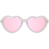 Silver Shimmer Hearts with Pink Mirrored Lens