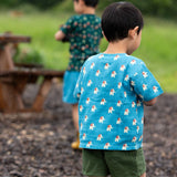 Blue Elephants Loose Fit Short Sleeve Henley Top