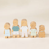 Set of 5 Family Wooden Dollhouse Characters