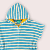 Blue Striped Babies Hooded Beach Poncho