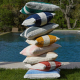 La Serviette Paris Stripe Pillow - Fjord Blue