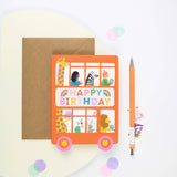 Double Decker Bus Kid's Birthday Card