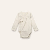 Organic Pima cotton kimono baby onesie - breeze