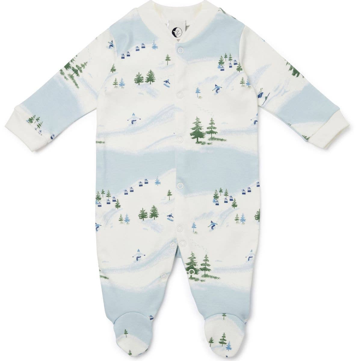 CHRISTMAS BABY SLEEPSUIT | SKI SCENE