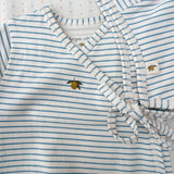 Basic LS Newborn Body GOTS -  Stripe Bluie