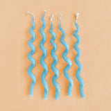 Blue Curly Cue Birthday Candles (x5)