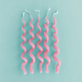 Pink Curly Cue Birthday Candles (x5)