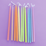 Pastel Rainbow Tapered Candle Set (x12)