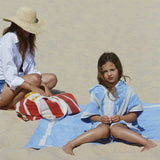 La Serviette Paris Stripe Poncho - Fjord Blue